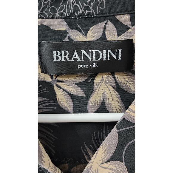 Brandini Hawaiian Shirt Button Up Pure Silk Size M Short Sleeve - Picture 2 of 5